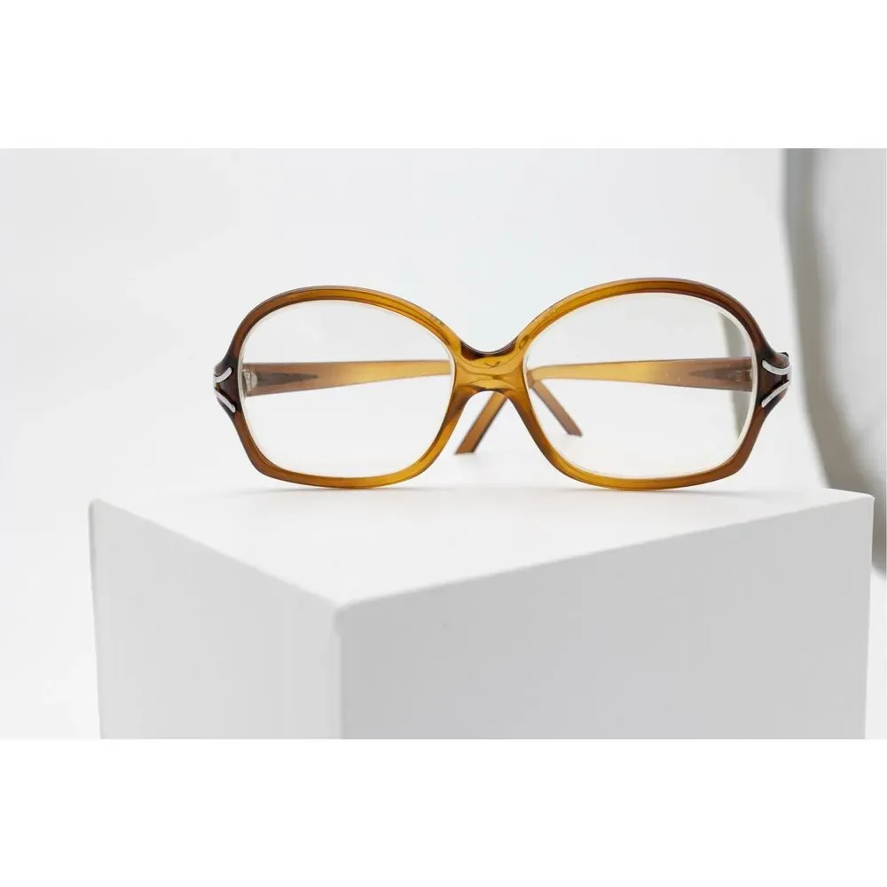 Vintage Optyl Germany Amber Tortoiseshell Eyeglasses Retro 80s Optical Frames